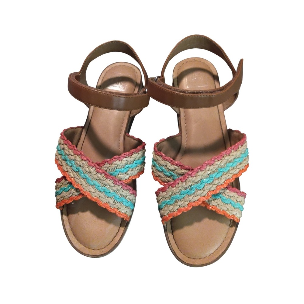 DV Dolce Vita Deborah Girls Multi Color Braided Wedge Sandals Size 5 SF3409